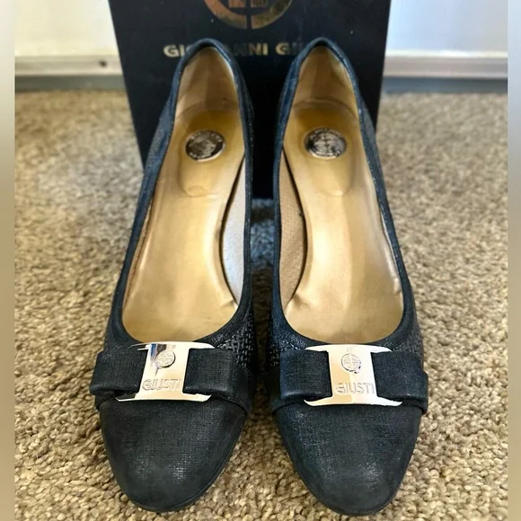Giovanni Giusti Monita Italian 🇮🇹 Leather Heels Size 7.5 - Picture 2 of 16